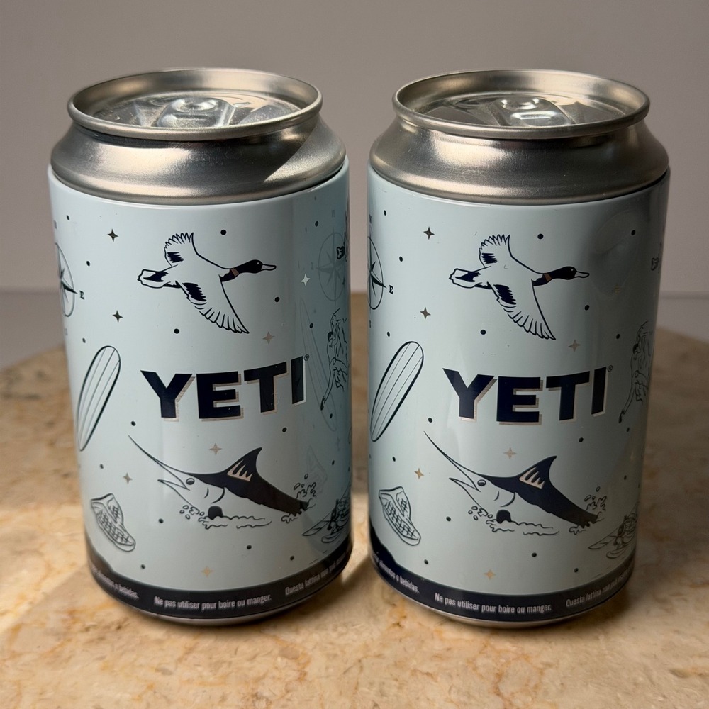 YETI Stash Can Set of 2 OS Blue Outdoor Graphic Storage Tins Diversion Safe
